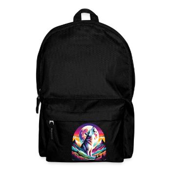 Wolf heult unter dem bunten Mond - Rucksack - Schwarz - Vorne