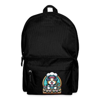 Australian Shepherd chef sushi kawaii style - Backpack - black - Front