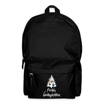 frohe weihnachten tannenbaum tanne icon Christbaum - Rucksack - Schwarz - Vorne