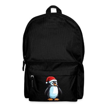 Tête d’animal de Noël pingouin - Sac à dos - noir - Devant