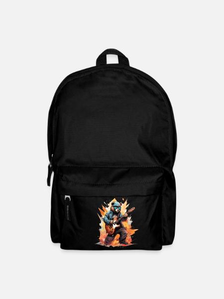 Ein Bär, der eine E-Gitarre spielt - Rucksack - Schwarz