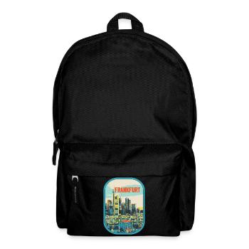 Frankfurt in Farbe: Urbane Illustration - Rucksack - Schwarz - Vorne