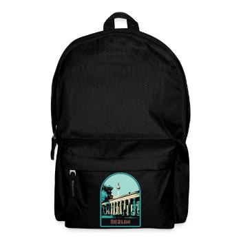 Berliner Fernsehturm und Brandenburger Tor - Rucksack - Schwarz - Vorne