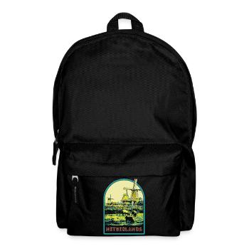 Landschaftlich reizvolle Reise, Windmühlen der Niederlande - Rucksack - Schwarz - Vorne