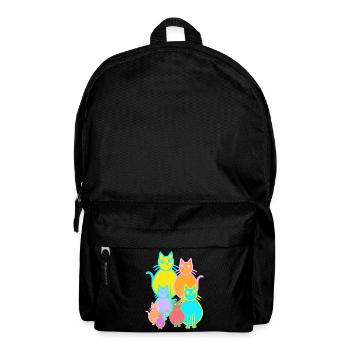 années 80 des années 90 chats chat famille enfants enfant - Sac à dos - noir - Devant