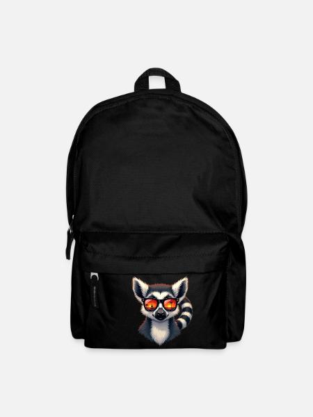 A stylish lemur wearing sunglasses - Backpack - black