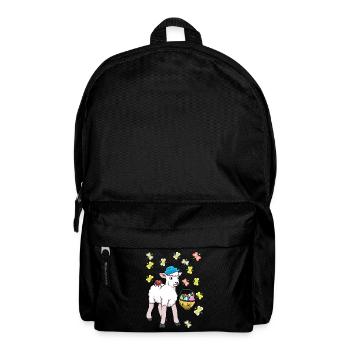 80s Easter Sheep Sheep Easter Eggs Lamb Kids - Backpack - black - Front