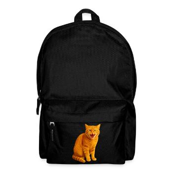 Fauchende orange getigerte Katze - Rucksack - Schwarz - Vorne