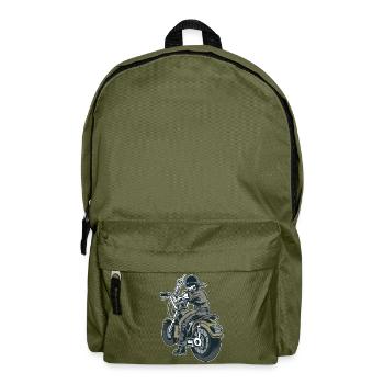 Moto Motard Fuck you Provocation Squelette - Sac à dos - vert olive - Devant