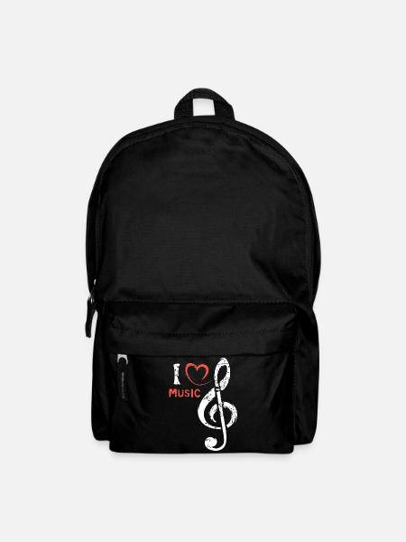 Notenschlüssel Herz Music - Musiker und Bands - Rucksack - Schwarz