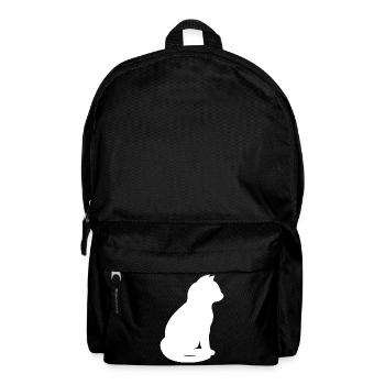 sitzende katzensilhouette v2 - Rucksack - Schwarz - Vorne