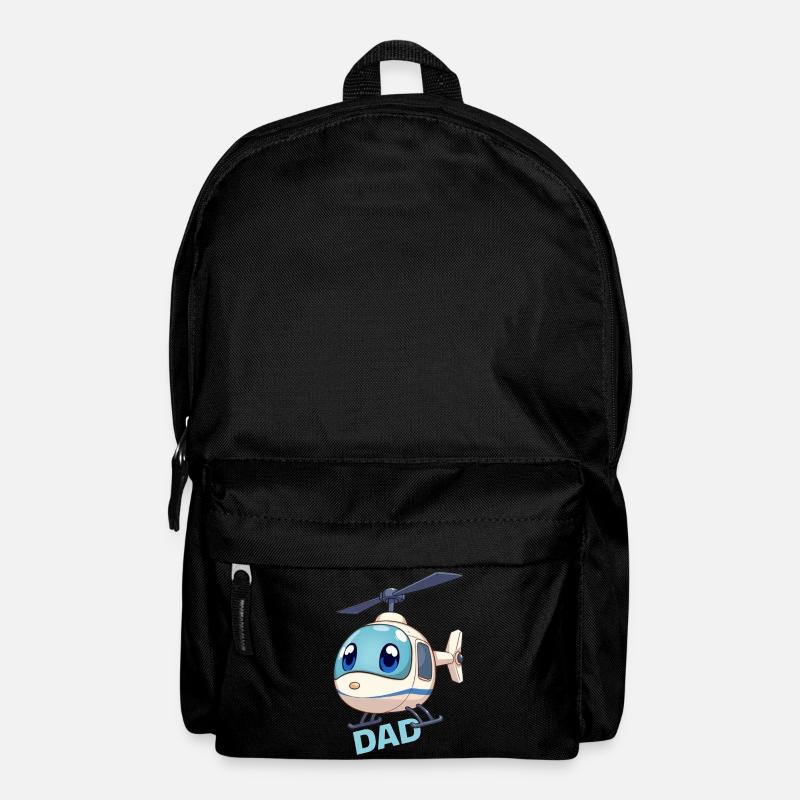 Helikopter Vater Papa Väter Helicopter Eltern Dad - Rucksack - Schwarz