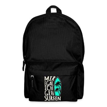 Je m’en fiche, je vais surfer - Sac à dos - noir - Devant