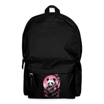 Rosa Panda im geblümten Kimono - Rucksack - Schwarz - Vorne