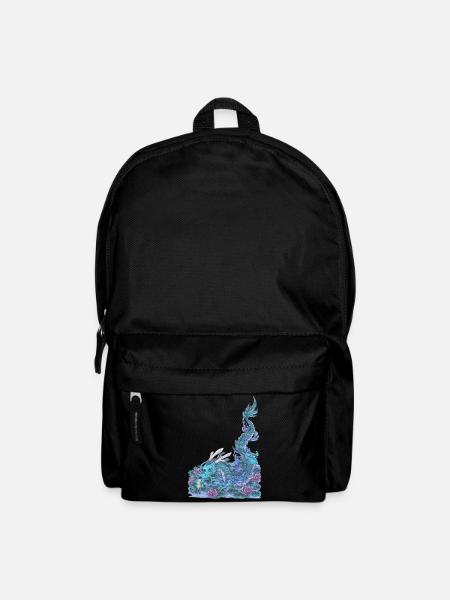Lake Water Dragon Gift Manga Dragon Frog - Backpack - black