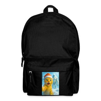  cat, Santa hat, Yeti, Christmas, snow, meme,selfi - Rucksack - Schwarz - Vorne