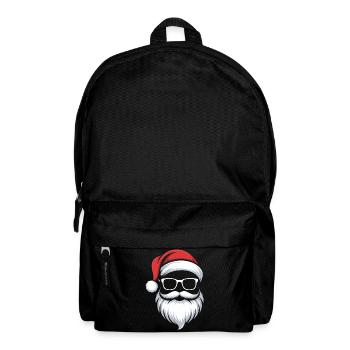 Weihnachts-Santa mit Bart und Brille - Rucksack - Schwarz - Vorne