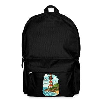 Leuchtturm am Küstenpfad - Rucksack - Schwarz - Vorne