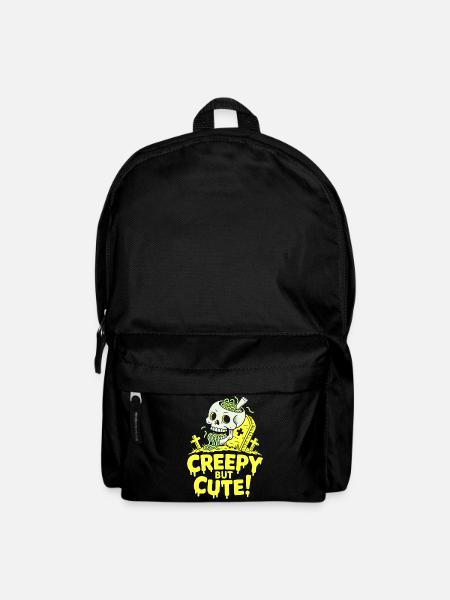 Creepy but Cute Skull Glow - Backpack - black