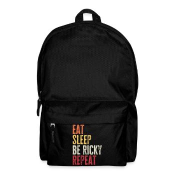 Iss, schlaf, sei Ricky, wiederhole Retro-Name - Rucksack - Schwarz - Vorne