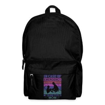 En cas d’urgence, mon groupe sanguin est Maman Shirt - Sac à dos - noir - Devant