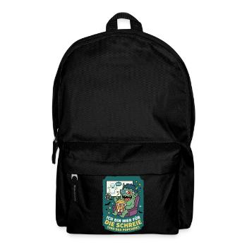 Horror Kino Schreien Popcorn Spruch - Rucksack - Schwarz - Vorne