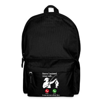 Angeln Ruft Retro Vintage Angler Spruch Design - Rucksack - Schwarz - Vorne