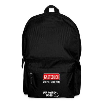 Gästebuch 30 Geburtstag Dabei - Rucksack - Schwarz - Vorne