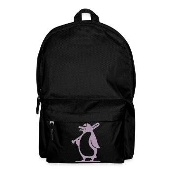 Pinguin Baseballspieler Silhouette - Rucksack - Schwarz - Vorne