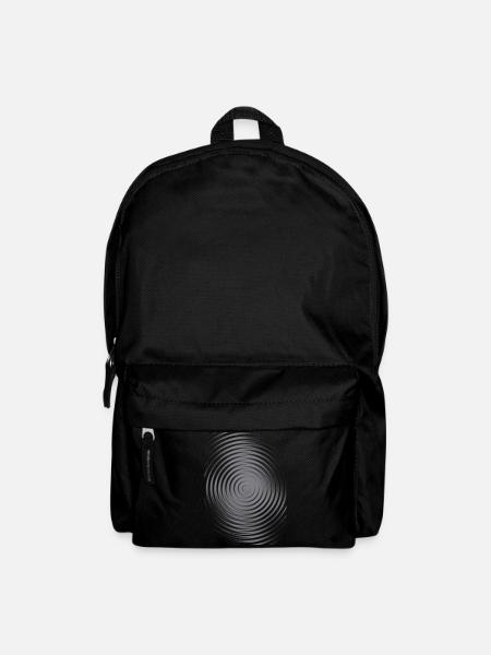 Gray Circle Spiral Zen Pattern - Backpack - black