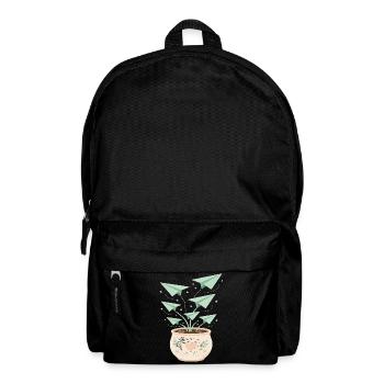Papierfluglinge im Blumentopf - Rucksack - Schwarz - Vorne