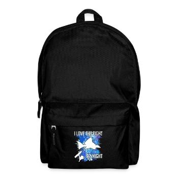 Waller catfish silhouette canne à pêche et éclaboussures de couleur - Sac à dos - noir - Devant