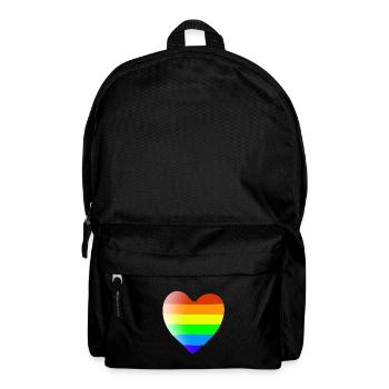 Rainbow heart gift idea LGBT LGBTQ LGBTQIA - Backpack - black - Front