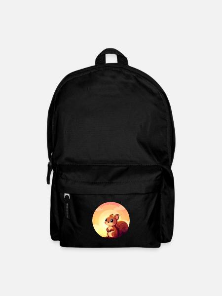 Eichhörnchen Rundes Sunset Design - Rucksack - Schwarz