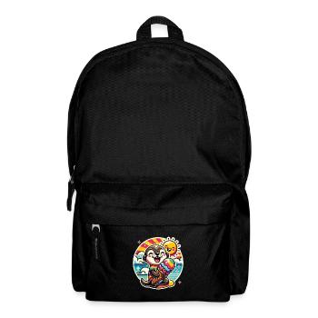 Hallo Sommer lustiger Otter mit großer Eistüte - Rucksack - Schwarz - Vorne