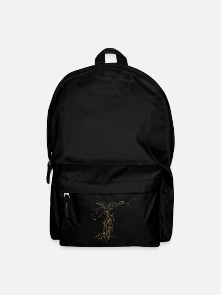 Illustrierte Designs Grüne Pracht mit Alraune - Rucksack - Schwarz