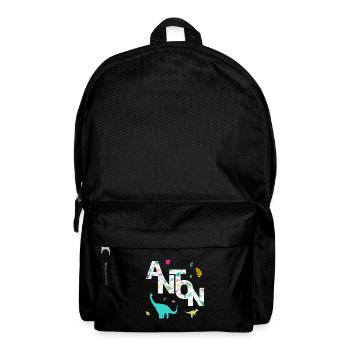 ANTON - Beautiful boy name with dinosaur - Backpack - black - Front