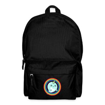 Regenbogen-Narwal - Rucksack - Schwarz - Vorne