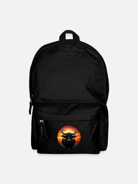 Buffle d’eau au coucher du soleil - Sac à dos - noir
