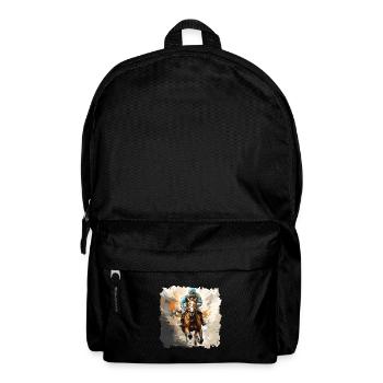 The majestic thoroughbred horses and their riders - Backpack - black - Front
