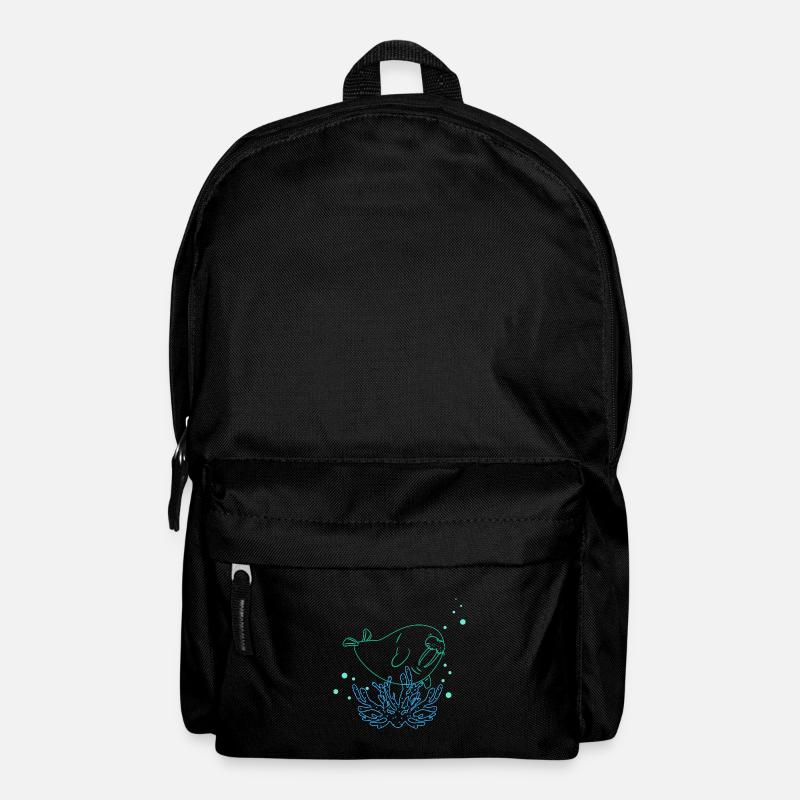 Walross, das unter Wasser schwimmt - Rucksack - Schwarz