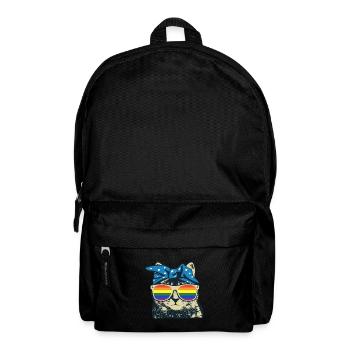 Katze Regenbogen - Rucksack - Schwarz - Vorne