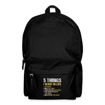 5 Things I Wan't In Life Tow Truck Operator - Backpack - black - Front