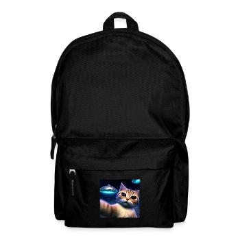 Cat selfie with UFO - Backpack - black - Front