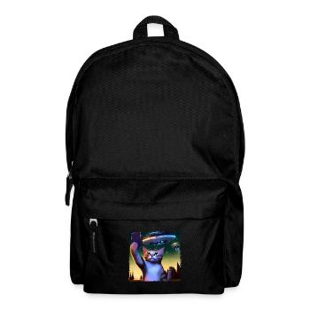 Cat selfie with UFO - Backpack - black - Front