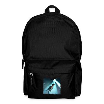 UFO trifft auf Dinosaurier - Rucksack - Schwarz - Vorne