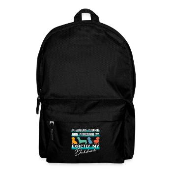 Intelligence, courage, personality - my dachshund - Backpack - black - Front