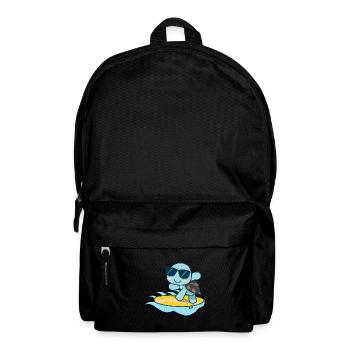 Süße Schildkröte mit Sonnenbrille auf Surfbrett - Rucksack - Schwarz - Vorne