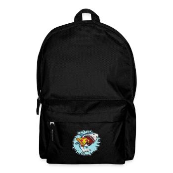 Shark Love Pizza Enthusiast Artistic Design - Backpack - black - Front