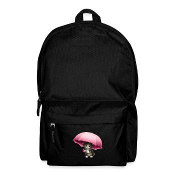 Cat with pink umbrella - Backpack - black - Front